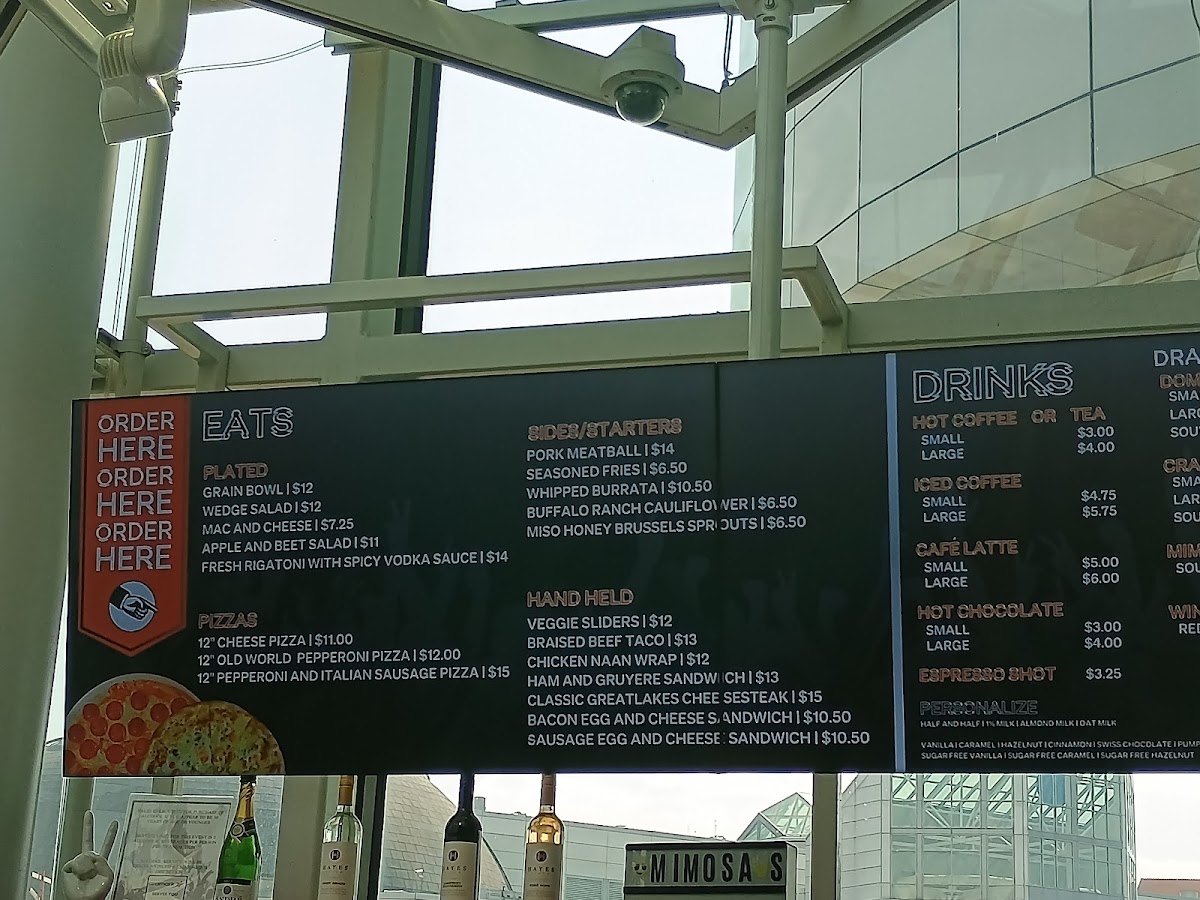 All Access Cafe at the Rock Hall menu board
