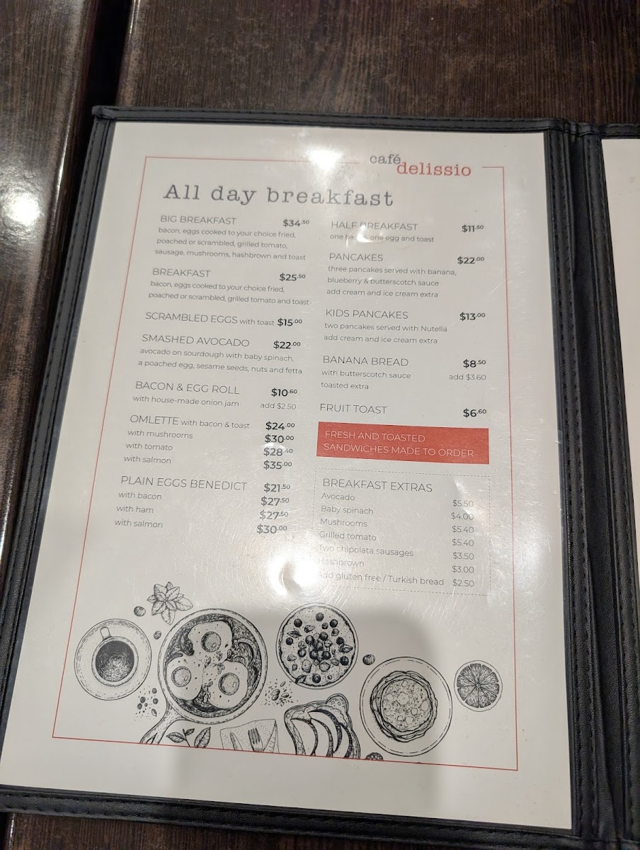 Café Delissio menu board