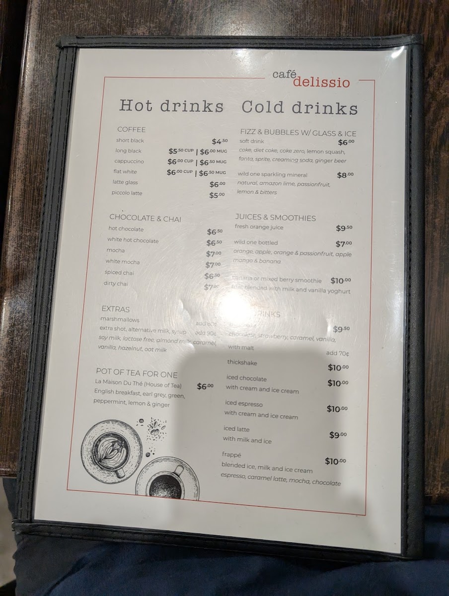 Café Delissio menu board