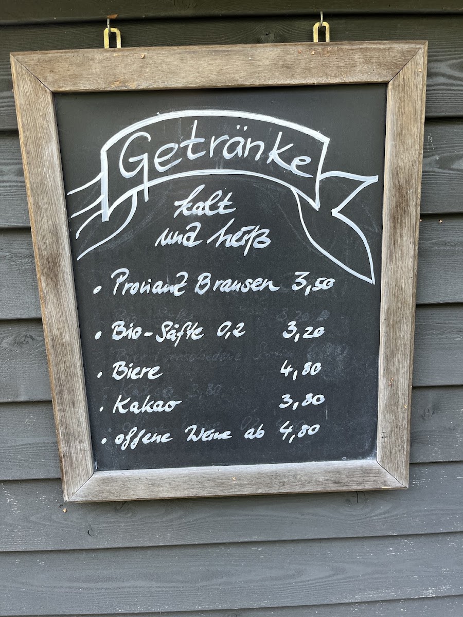 Garten-Café menu board