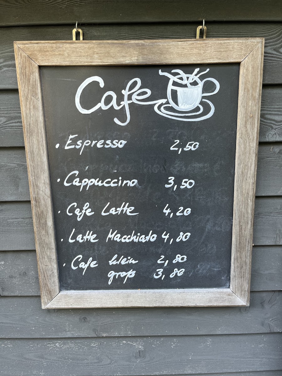 Garten-Café menu board