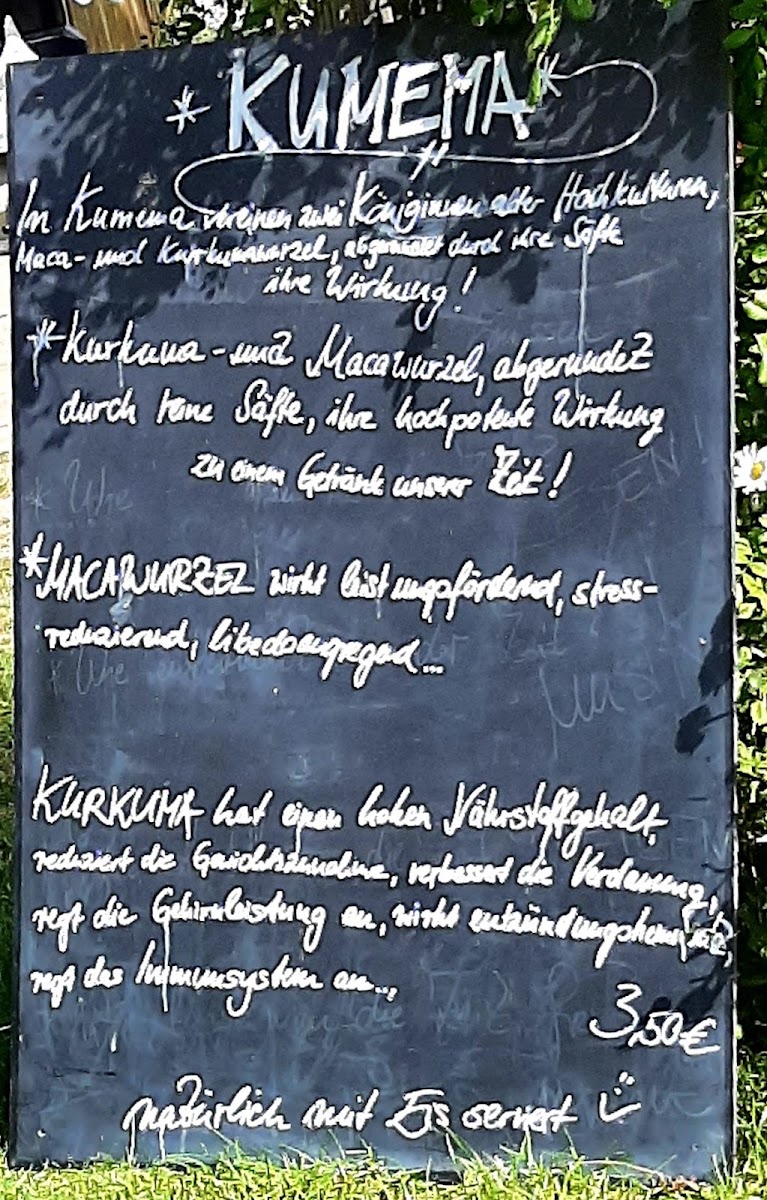 Garten-Café menu board