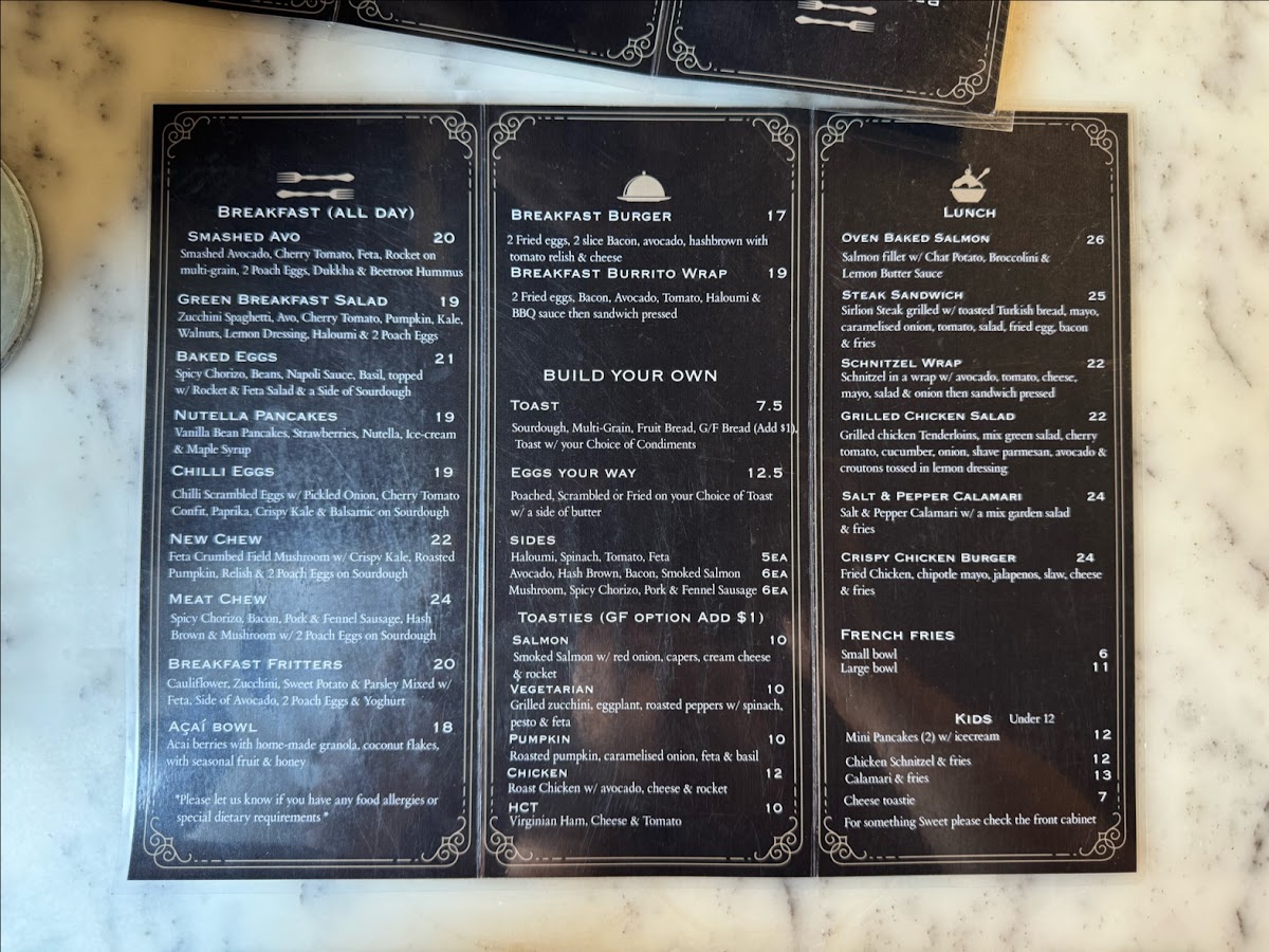 Chew Chew menu board