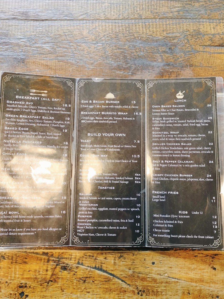 Chew Chew menu board
