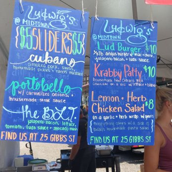 Ludwig's Center Stage Cafe menu board