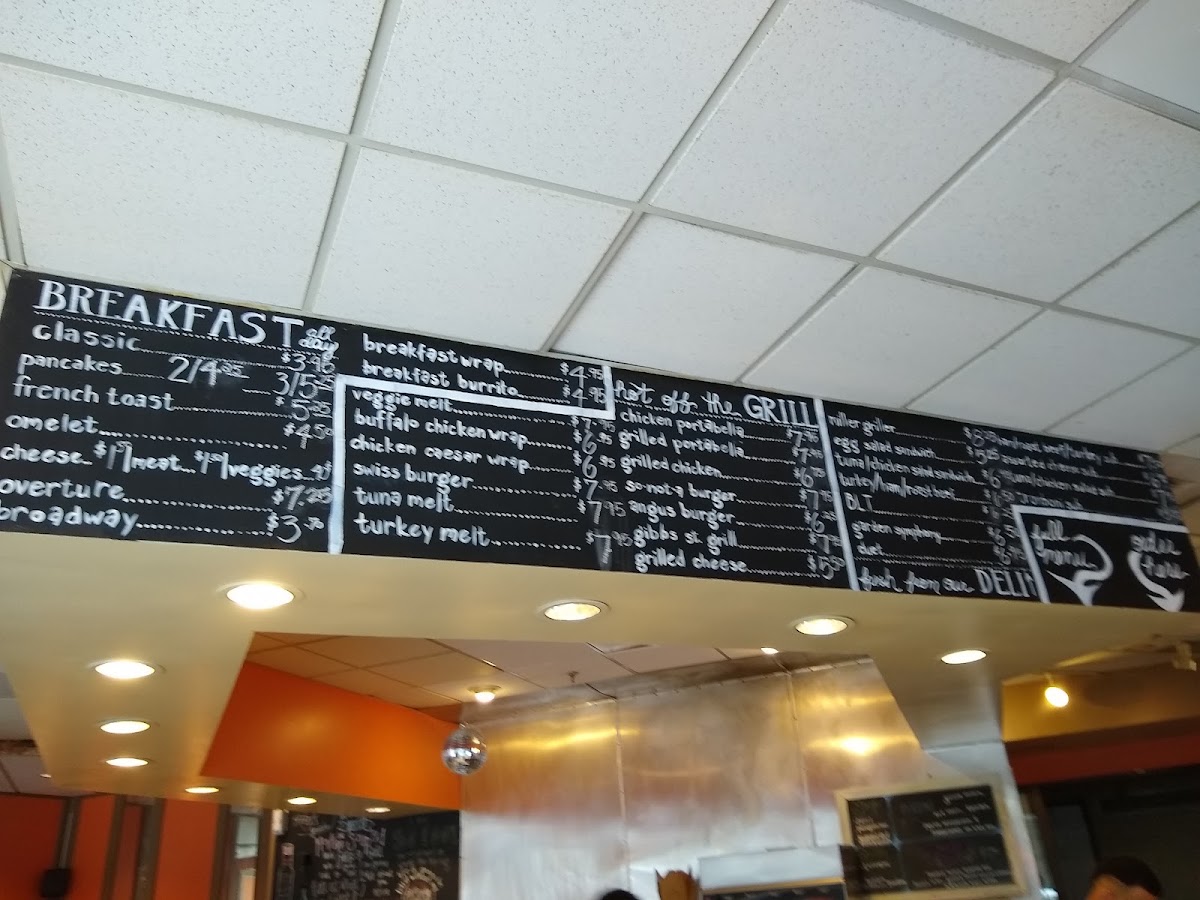 Ludwig's Center Stage Cafe menu board
