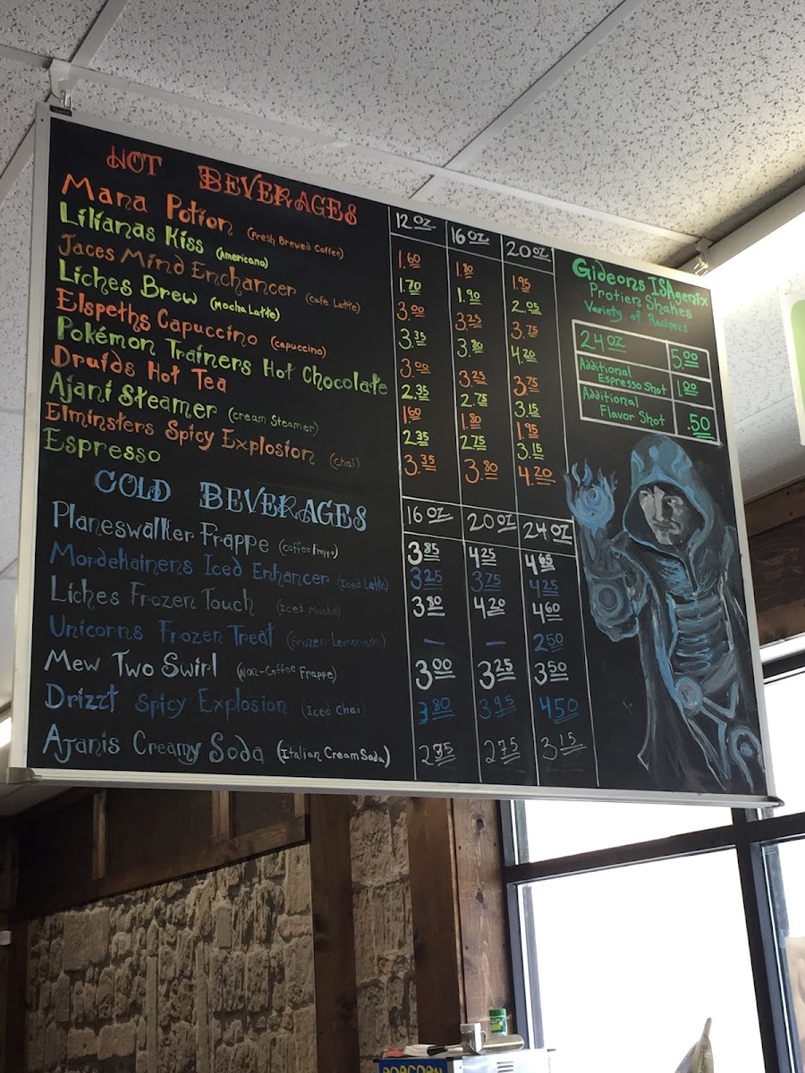 BattleGrounds Sandy menu board