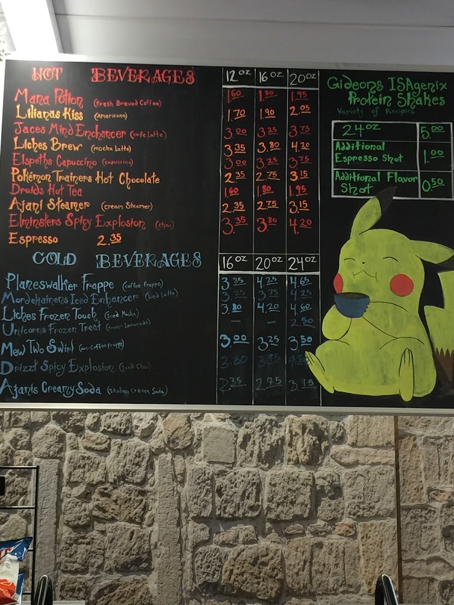 BattleGrounds Sandy menu board