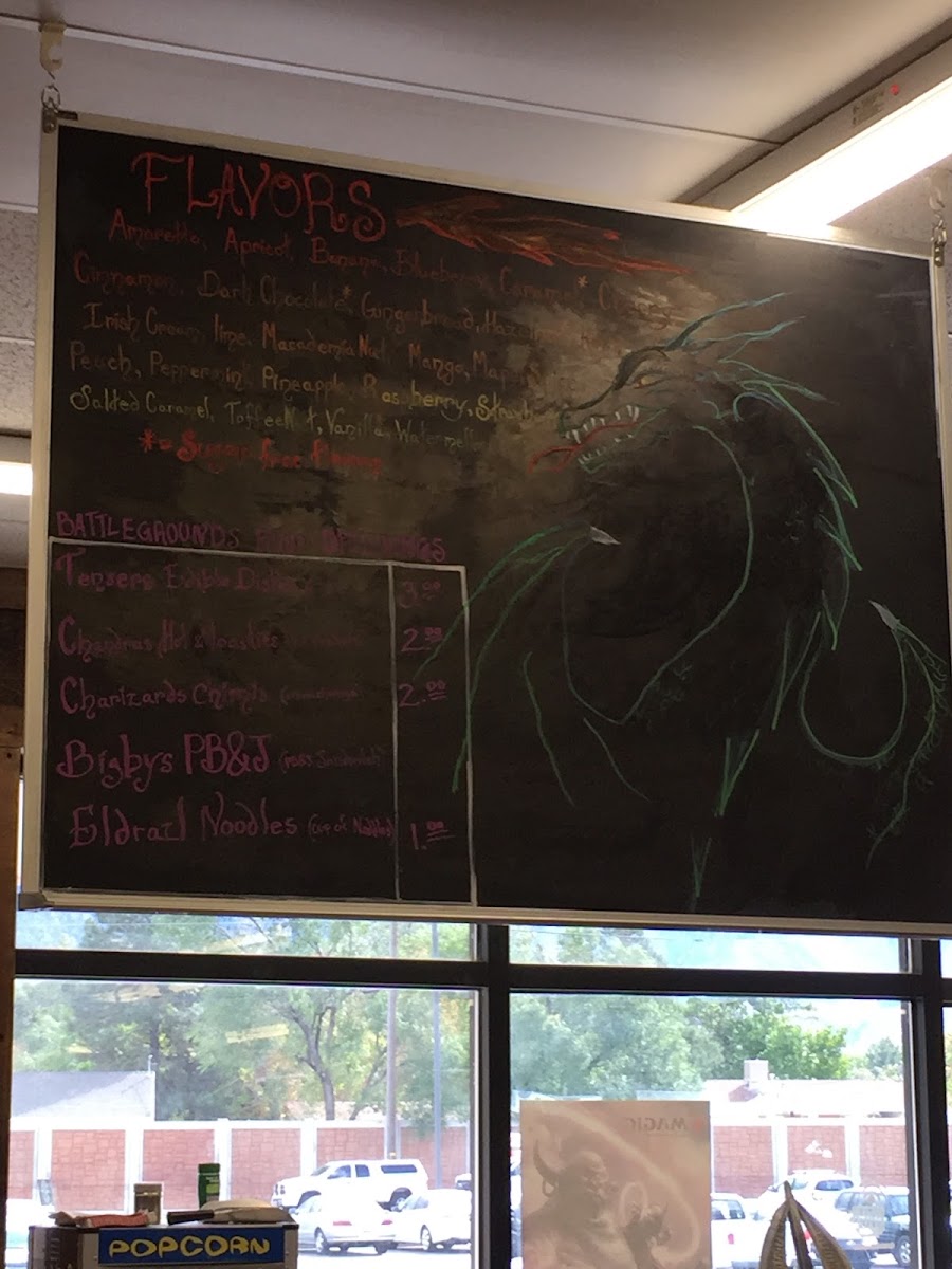 BattleGrounds Sandy menu board
