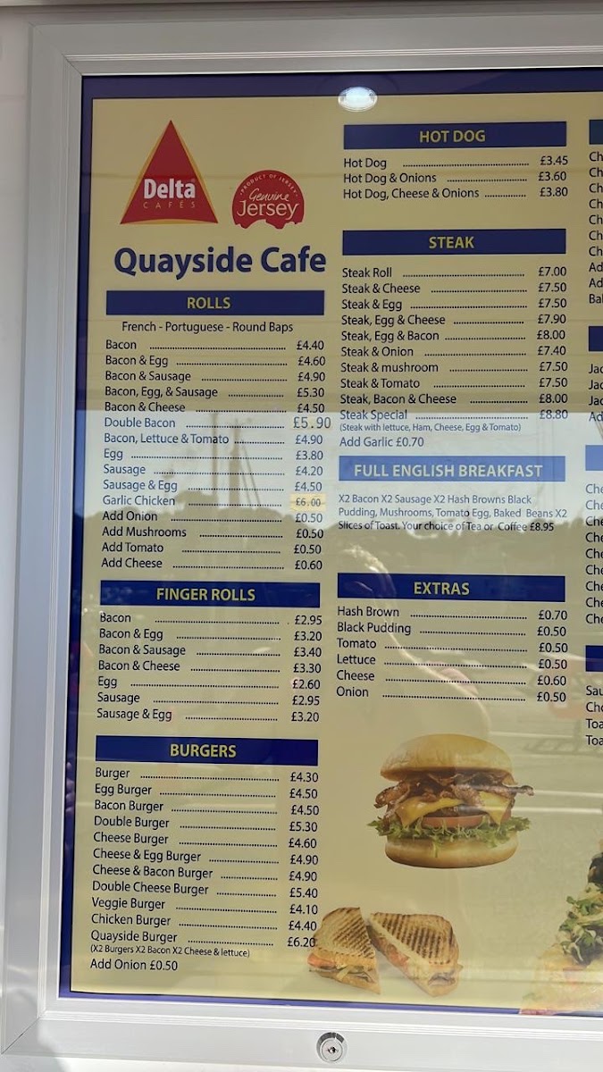 Quayside Cafe menu board