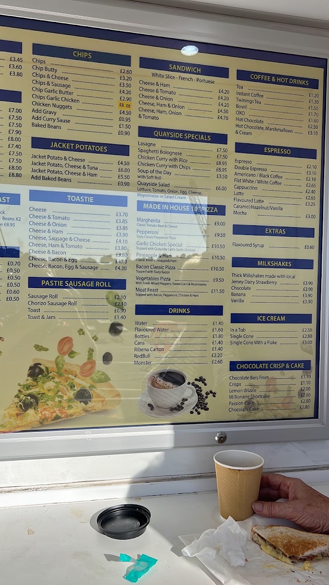 Quayside Cafe menu board