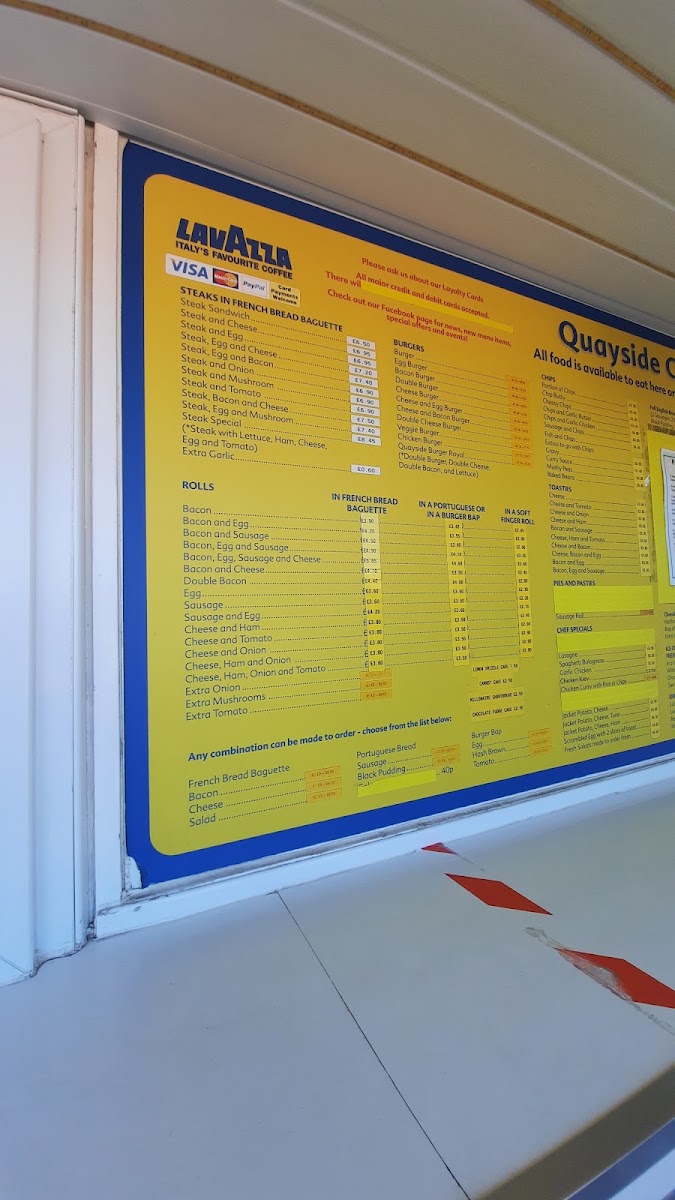 Quayside Cafe menu board