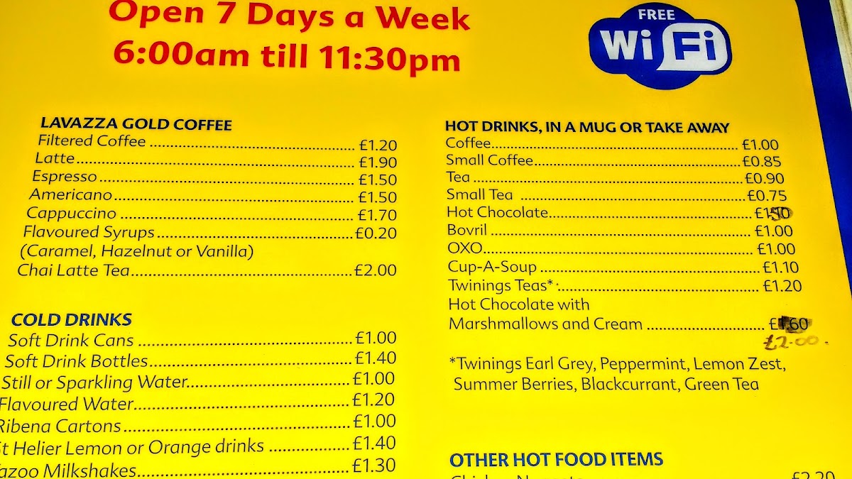 Quayside Cafe menu board