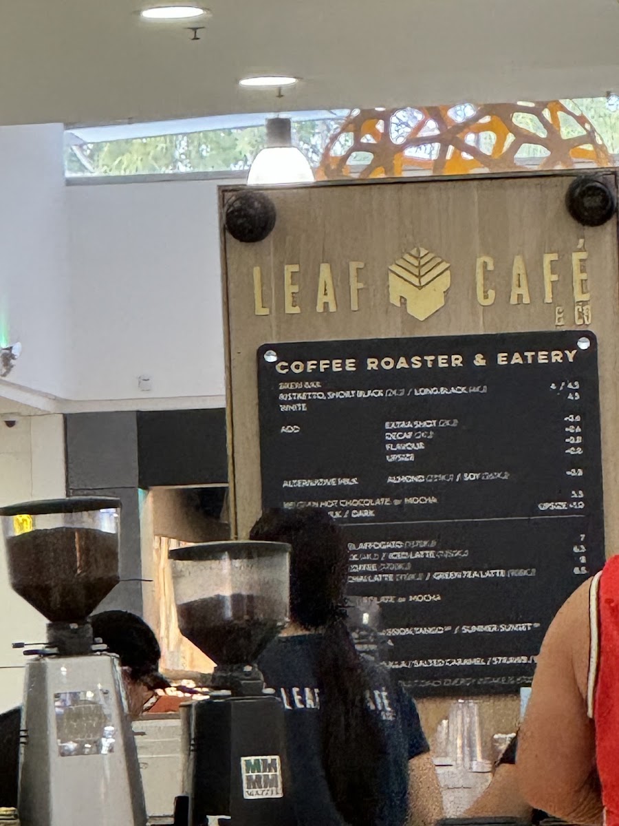 Leaf Cafe & Co menu board