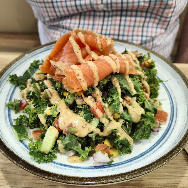Kale Salad with Salmon