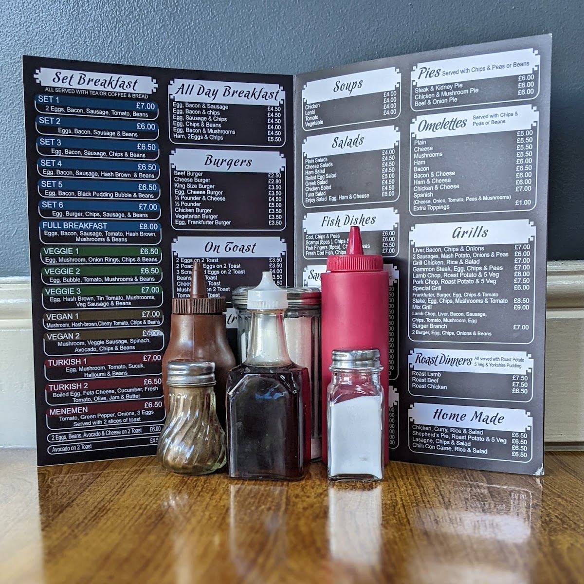 Enjoy Cafe London menu board