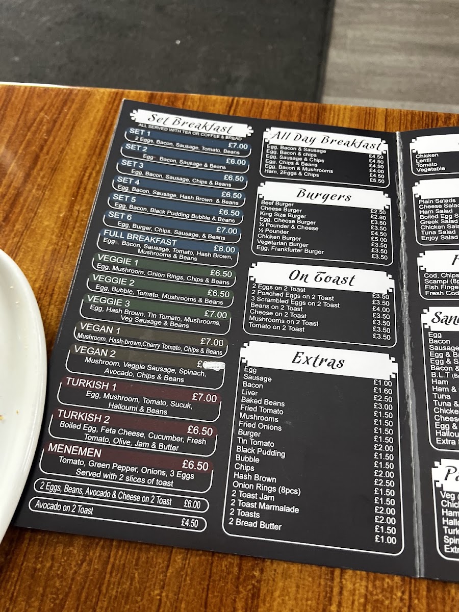 Enjoy Cafe London menu board