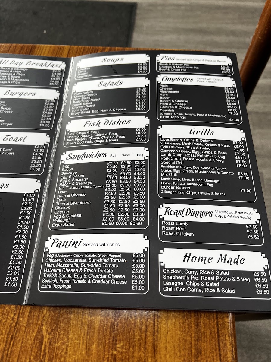 Enjoy Cafe London menu board