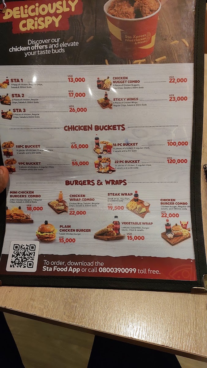 Sta Cafe & Lounge menu board
