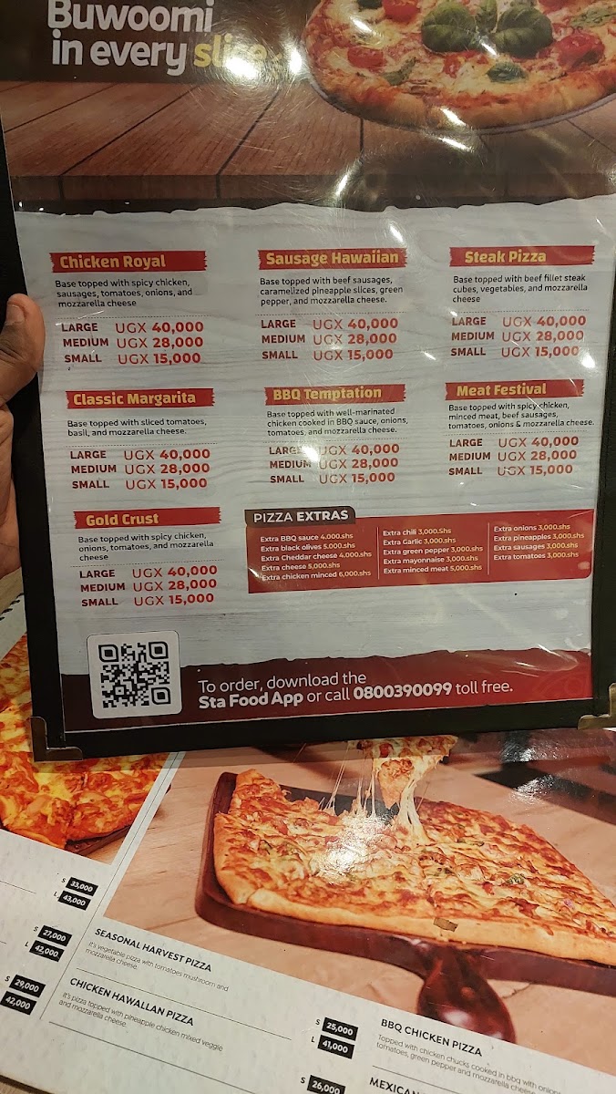 Sta Cafe & Lounge menu board
