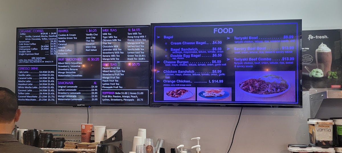 Joker's Koffee menu board