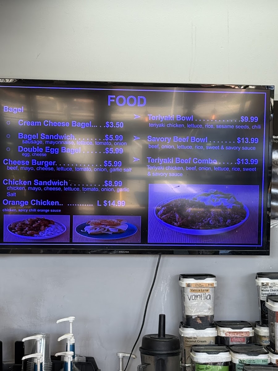 Joker's Koffee menu board