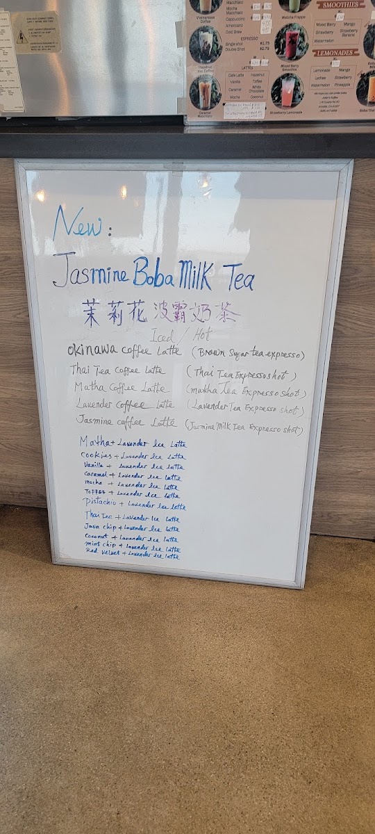 Joker's Koffee menu board