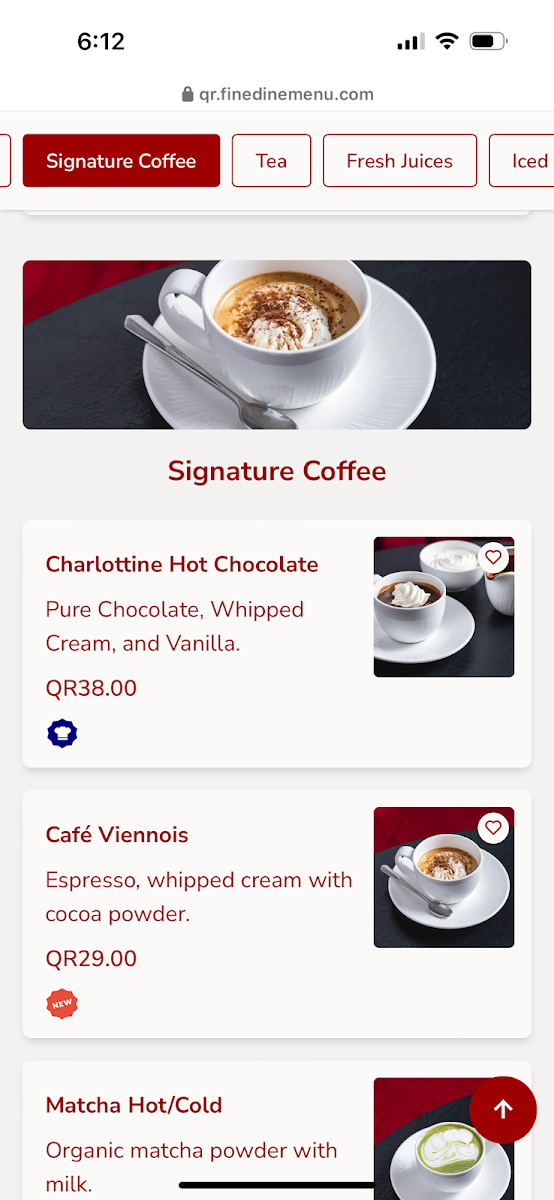 Charlottine Cafe menu board