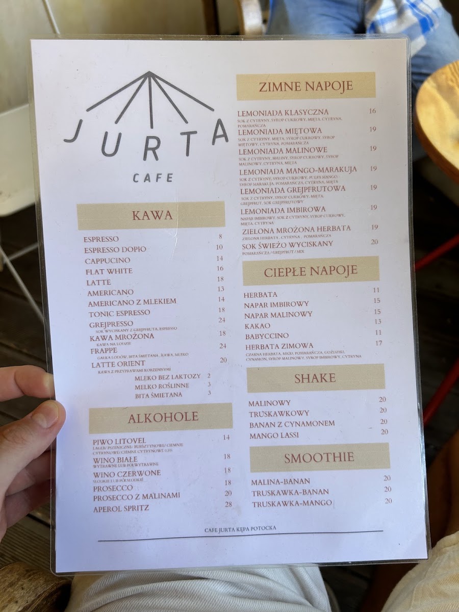 Cafe Jurta menu board