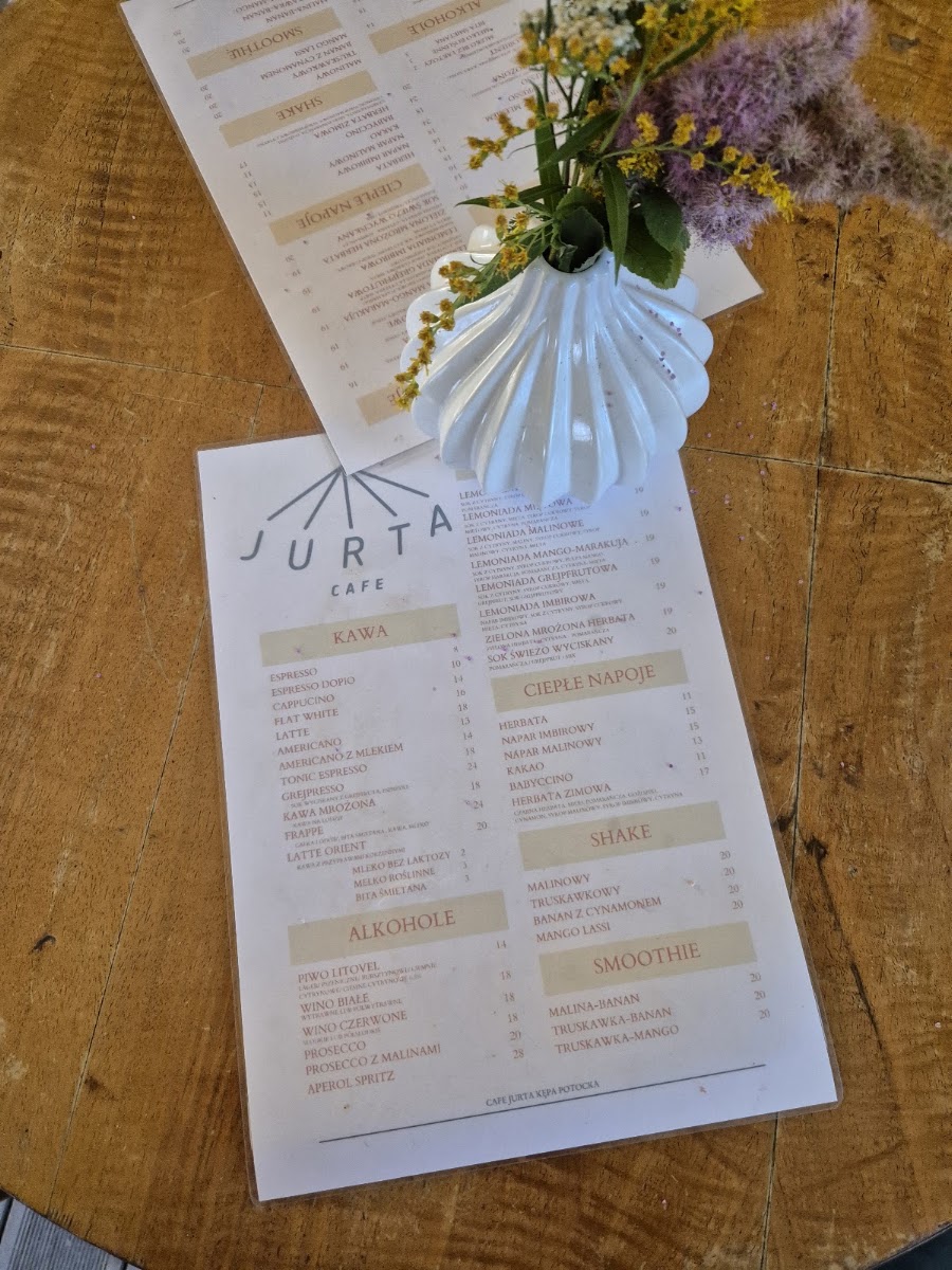 Cafe Jurta menu board
