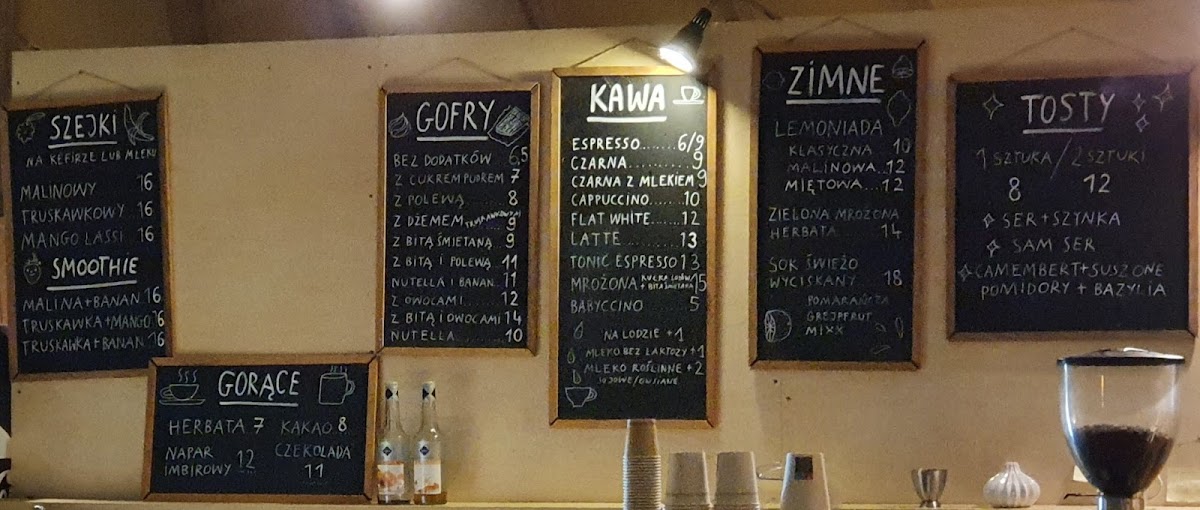 Cafe Jurta menu board