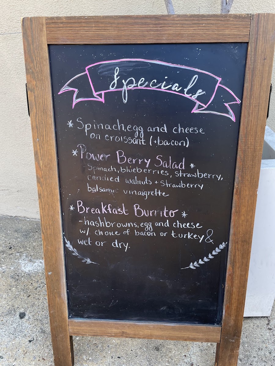 Beach Cities Cafe menu board