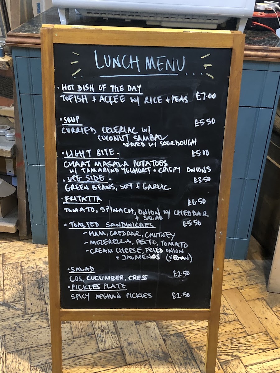 Home Community Cafe C.I.C menu board