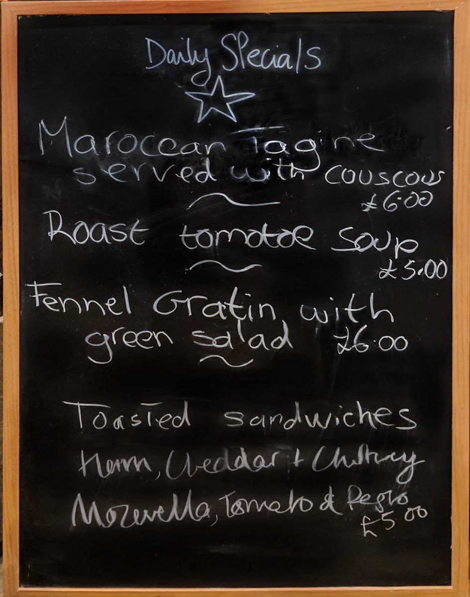 Home Community Cafe C.I.C menu board