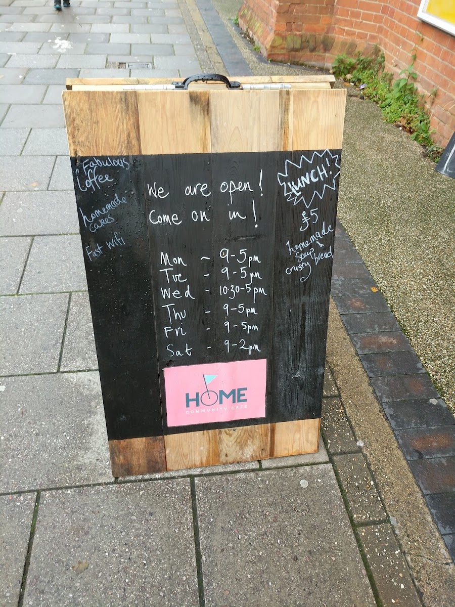 Home Community Cafe C.I.C menu board