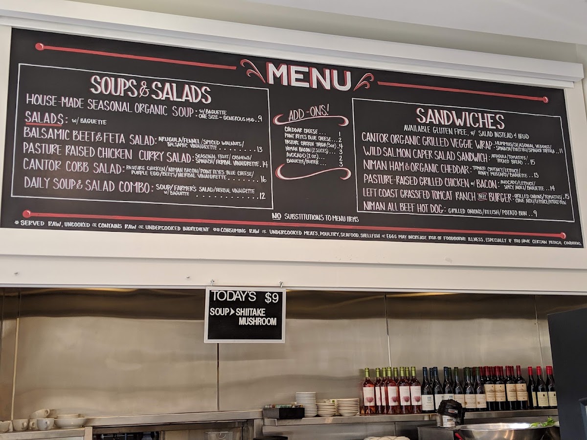 Cool Cafe menu board