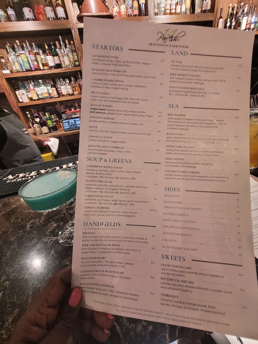 14 Parish menu board