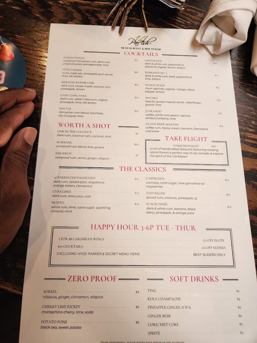 14 Parish menu board