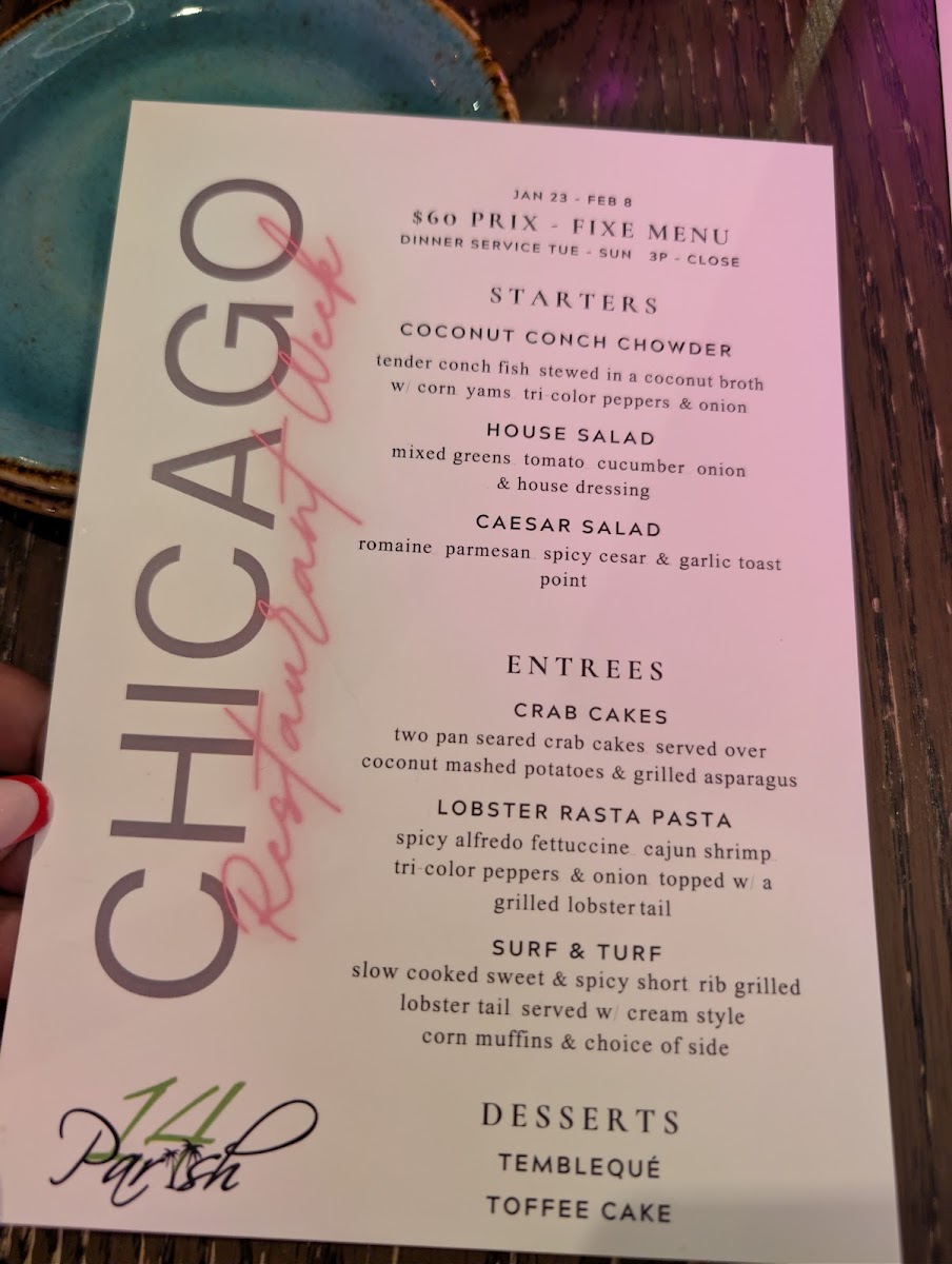 14 Parish menu board
