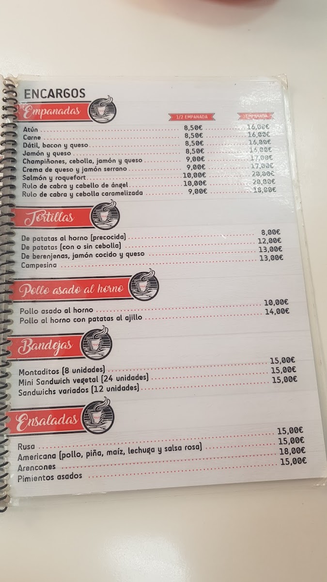 La Alemana. Cafeteria Charcuteria menu board