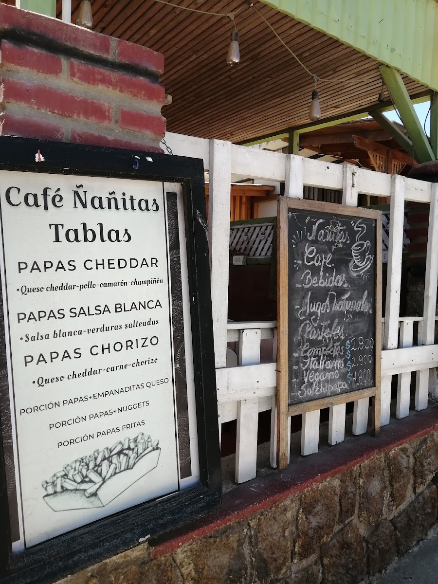 Café Ñañitas menu board