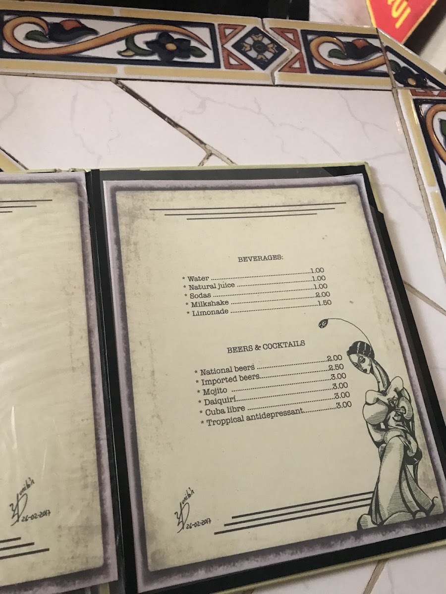 Cafe Arcangel menu board