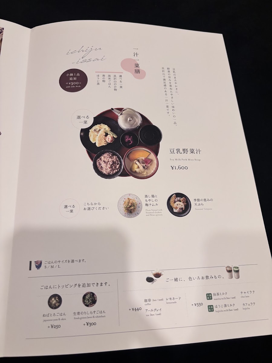 Cafe Yusoshi Chano-ma Ueno menu board