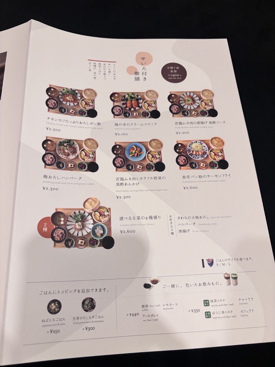 Cafe Yusoshi Chano-ma Ueno menu board