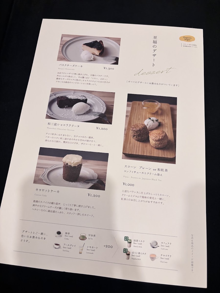 Cafe Yusoshi Chano-ma Ueno menu board