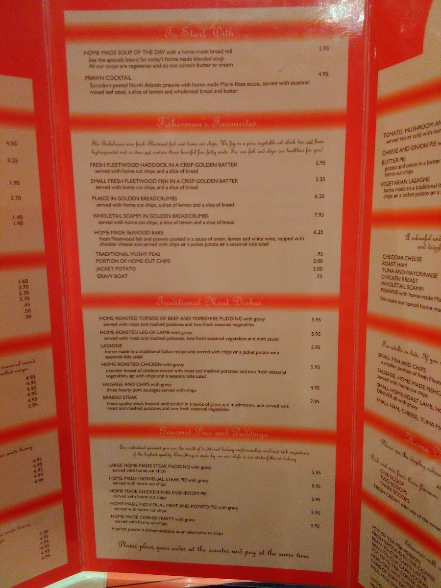 The Bake House menu board