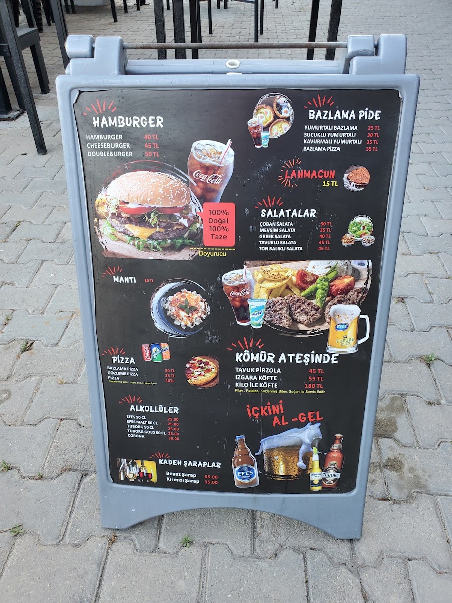 Akyarlar Harbor Village Café menu board