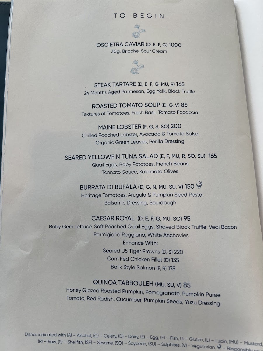 The Royal Tearoom menu board