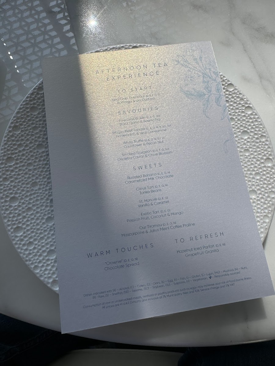 The Royal Tearoom menu board