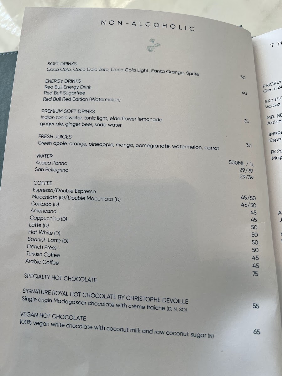 The Royal Tearoom menu board